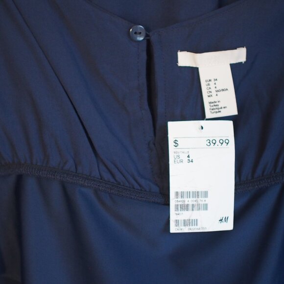 H&M | NWT French Navy Blue Halter Bodysuit - Picture 6 of 7